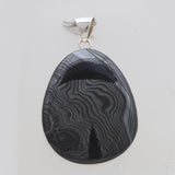 Psilomelane Silver Plain Pendants