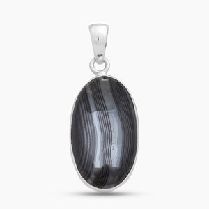 925 Sterling Silver Psilomelane Pendants