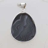 Psilomelane Silver Plain Pendants