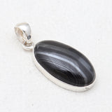 925 Sterling Silver Psilomelane Pendants