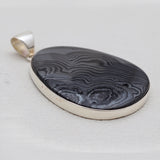 Psilomelane Silver Plain Pendants