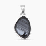Psilomelane Silver Plain Pendants