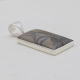 925 Sterling Silver Polish Flint Jasper Pendants