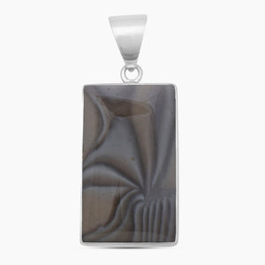 925 Sterling Silver Polish Flint Jasper Pendants