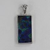 Azurite Malachite Silver Pendant