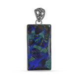 Azurite Malachite Silver Pendant