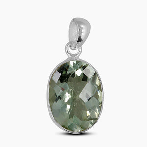 Green Amethyst Silver Pendants