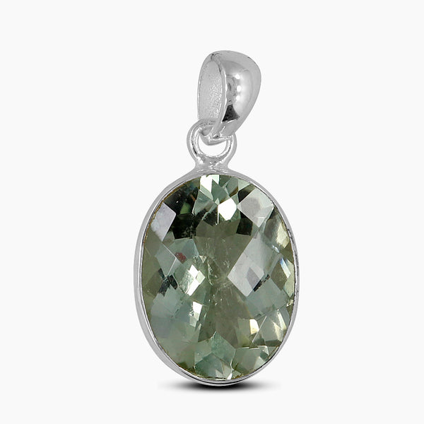 Green Amethyst Silver Pendants