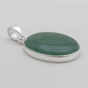 Green Aventurine Silver Plain Pendants