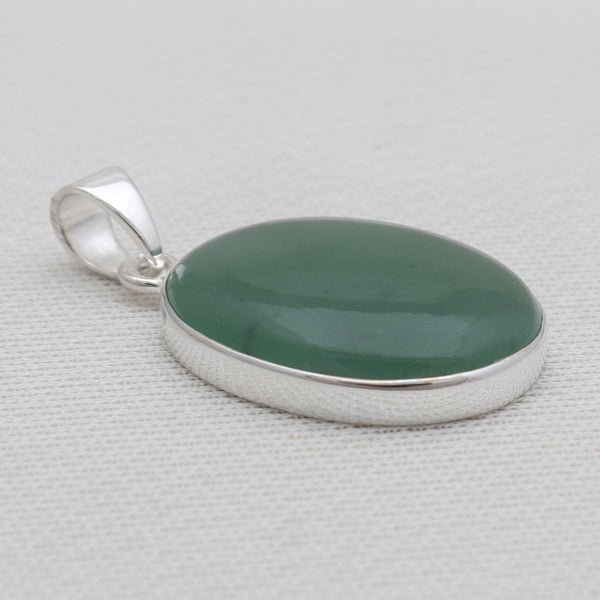 Green Aventurine Silver Plain Pendants