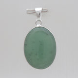 Green Aventurine Silver Plain Pendants