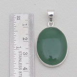 Green Aventurine Silver Plain Pendants