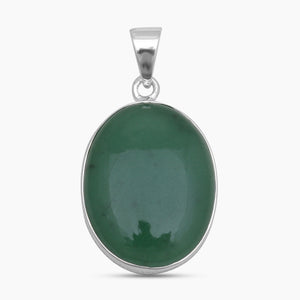 Green Aventurine Silver Plain Pendants