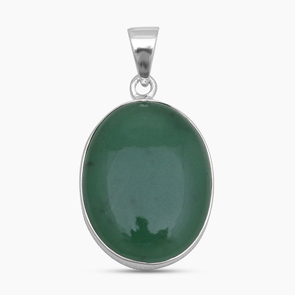 Green Aventurine Silver Plain Pendants