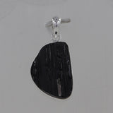 Raw Black Tourmaline Silver Pendants