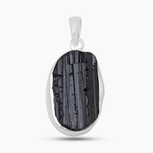 925 Silver Black Tourmaline Pendants