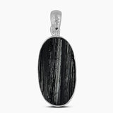Raw Black Tourmaline Silver Pendants