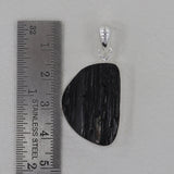 Raw Black Tourmaline Silver Pendants