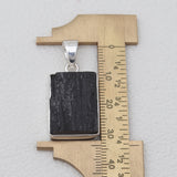 Raw Black Tourmaline Silver Pendants