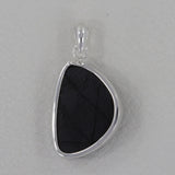 Raw Black Tourmaline Silver Pendants