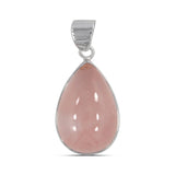 Rose Quartz Plain Silver Pendant