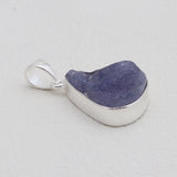 Natural Rough Tanzanite Silver Pendants