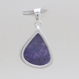 Natural Rough Tanzanite Silver Pendants