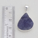 Natural Rough Tanzanite Silver Pendants