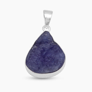 Natural Rough Tanzanite Silver Pendants