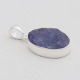 Natural Rough Tanzanite Silver Pendants