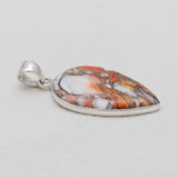 Orange Spiny Oyster Silver Pendants