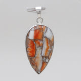 Orange Spiny Oyster Silver Pendants