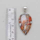 Orange Spiny Oyster Silver Pendants