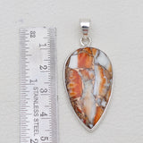 Orange Spiny Oyster Silver Pendants