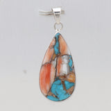 925 Silver Spiny Oyster Turquoise Pendant