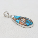 Spiny Oyster Turquoise Silver Pendants