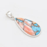 Spiny Oyster Turquoise Silver Pendants