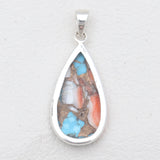 Spiny Oyster Turquoise Silver Pendants