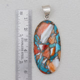 Spiny Oyster Turquoise Silver Pendants