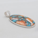 Spiny Oyster Turquoise Silver Pendants