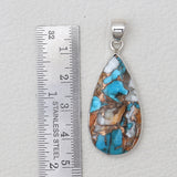 Spiny Oyster Turquoise Silver Pendants