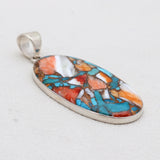 Spiny Oyster Turquoise Silver Pendants
