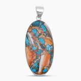 Spiny Oyster Turquoise Silver Pendants