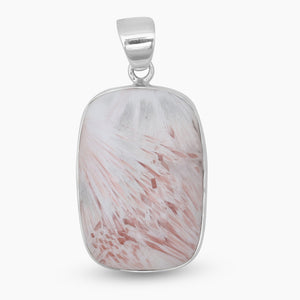 Natural Scolecite Silver Pendants
