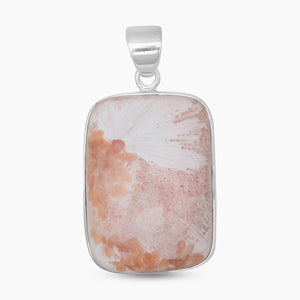 Natural Scolecite Silver Pendants