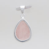 925 Sterling Silver Pink Rose Quartz Pendants