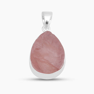 925 Sterling Silver Pink Rose Quartz Pendants
