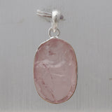 Rose Quartz Silver Pendant