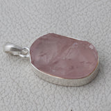 Rose Quartz Silver Pendant