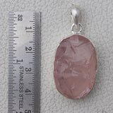 Rose Quartz Silver Pendant